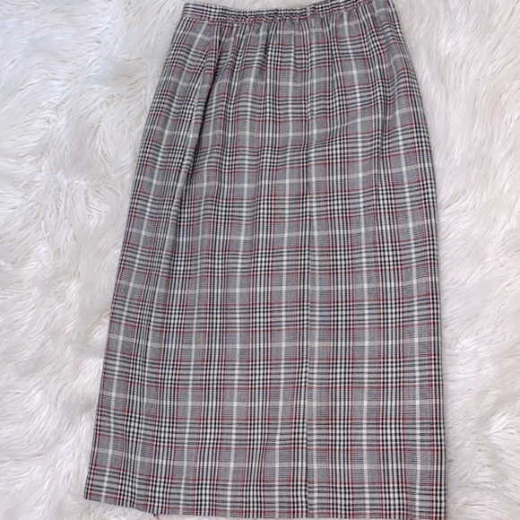 Vintage plaid fringe long skirt size 10P - Picture 6 of 8
